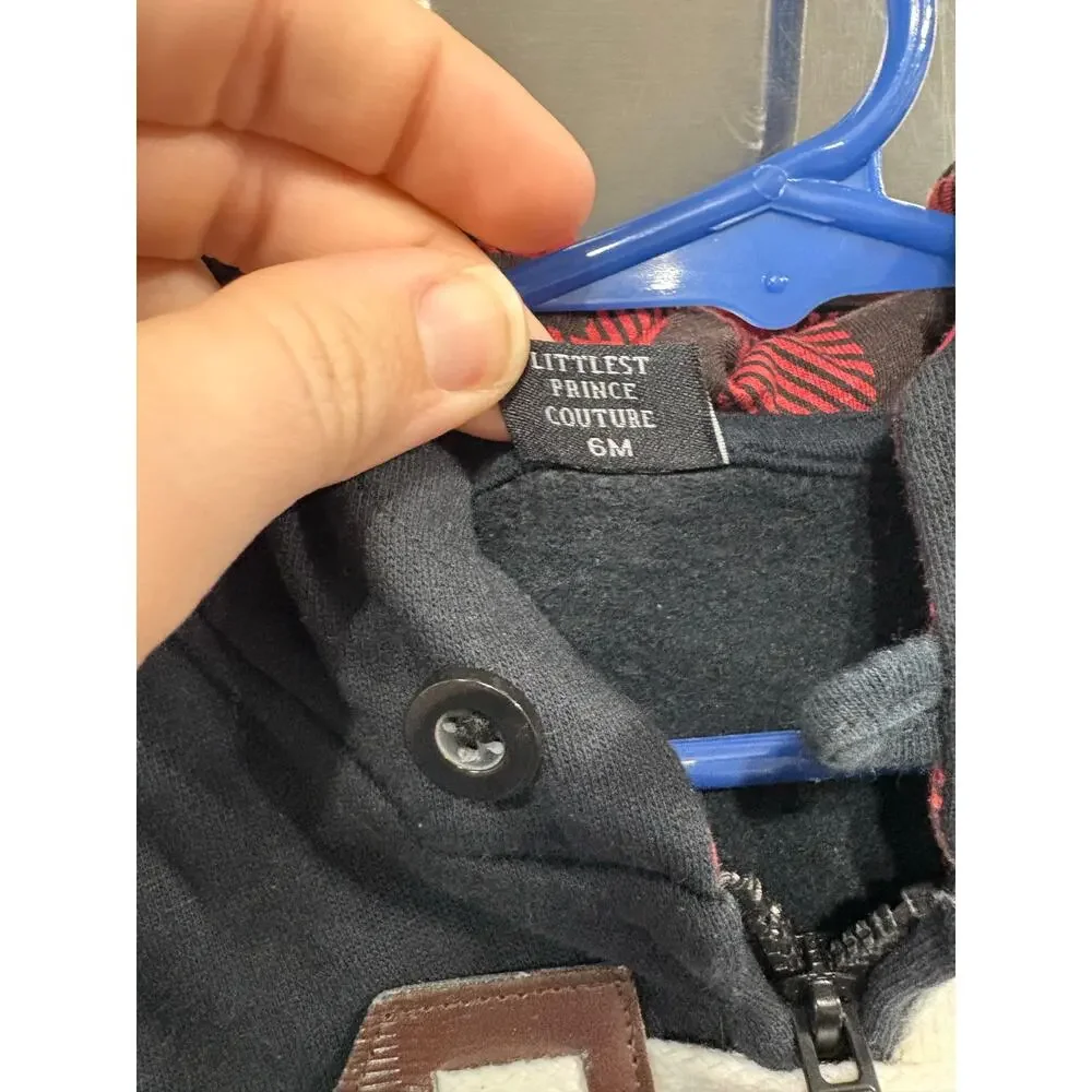 *LAST CHANCE SALE ITEM* Black Hooded Coat - Littlest Prince Couture - 6mo